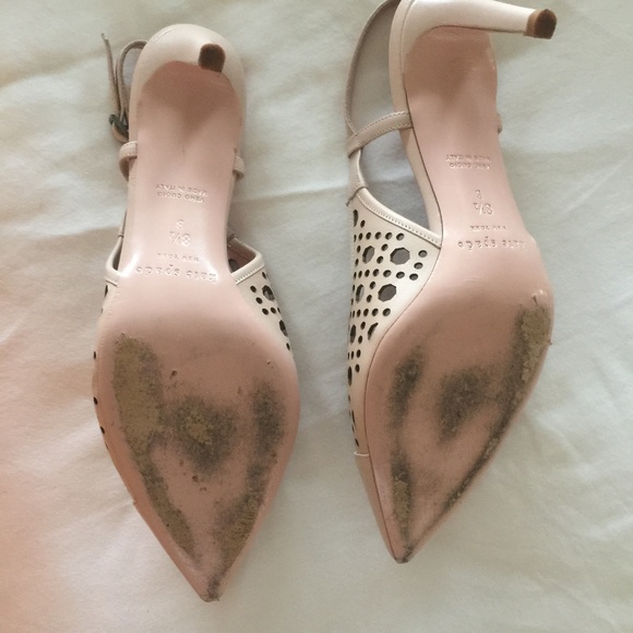 Kate Spade Jaleesa Nude Kitten Slingback Heels 8.5 - Picture 4 of 4